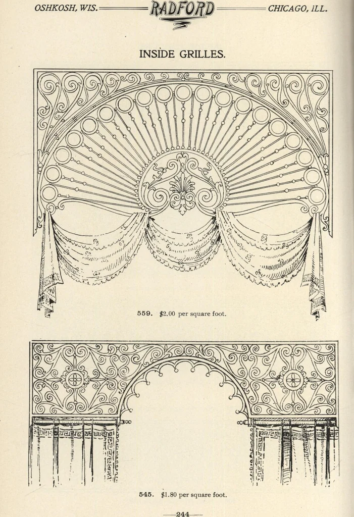 An illustration from Sash, doors, blinds, mouldings, and all kinds of millwork, 1904, leaf 247