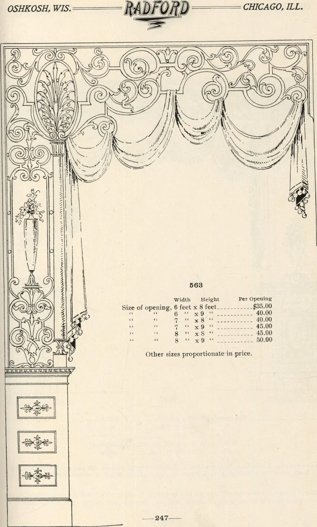 An illustration from Sash, doors, blinds, mouldings, and all kinds of millwork, 1904, leaf 250