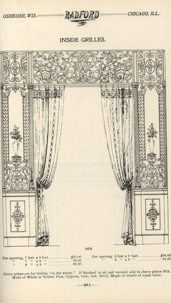 An illustration from Sash, doors, blinds, mouldings, and all kinds of millwork, 1904, leaf 254