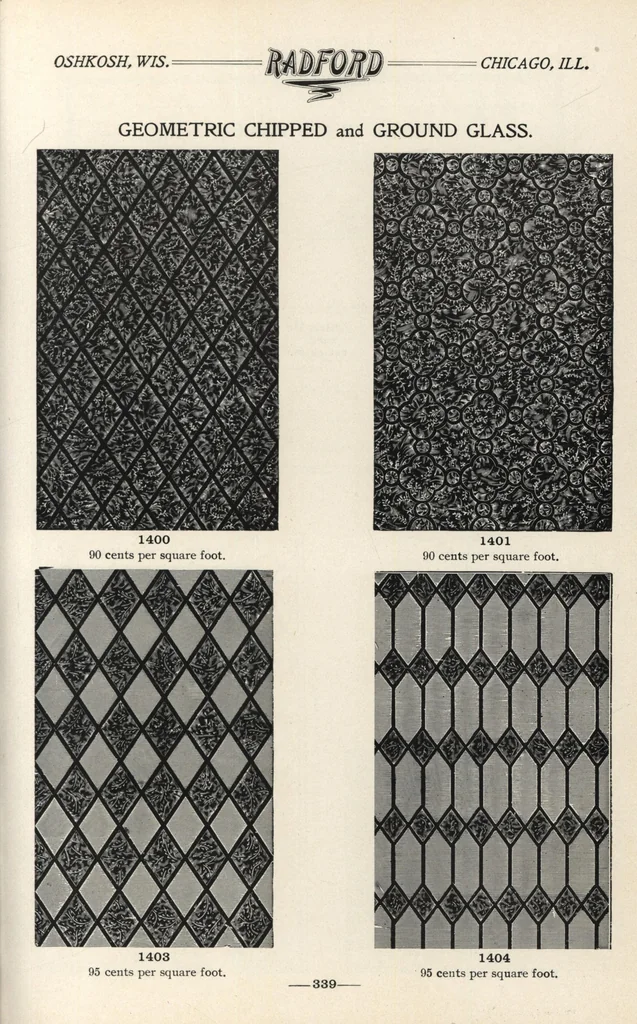 An illustration from Sash, doors, blinds, mouldings, and all kinds of millwork, 1904, leaf 342