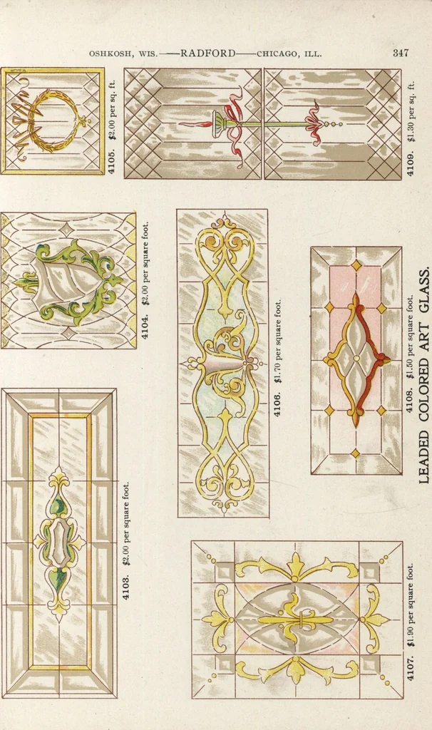 An illustration from Sash, doors, blinds, mouldings, and all kinds of millwork, 1904, leaf 350