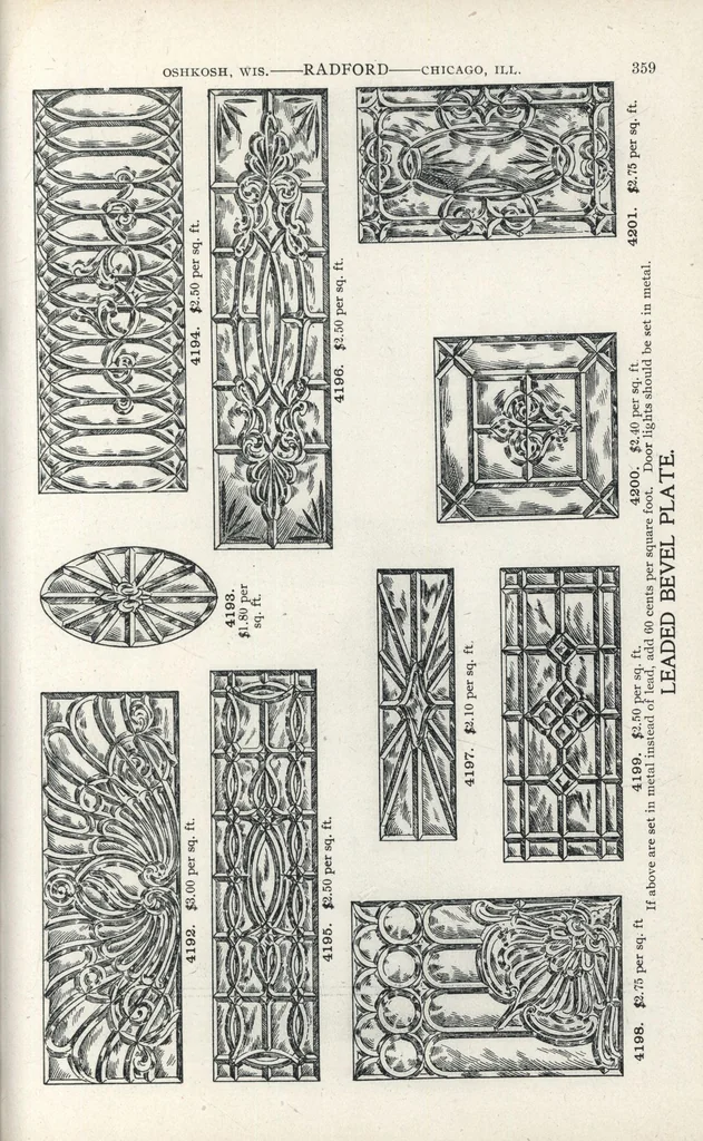 An illustration from Sash, doors, blinds, mouldings, and all kinds of millwork, 1904, leaf 362