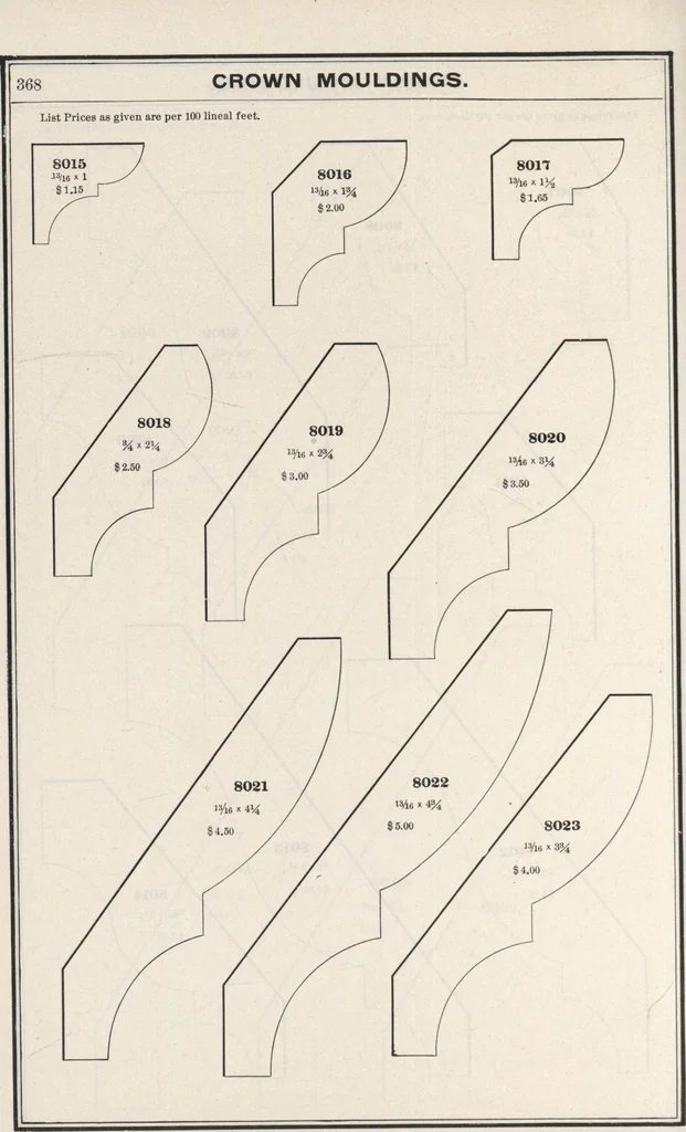 An illustration from Sash, doors, blinds, mouldings, and all kinds of millwork, 1904, leaf 371
