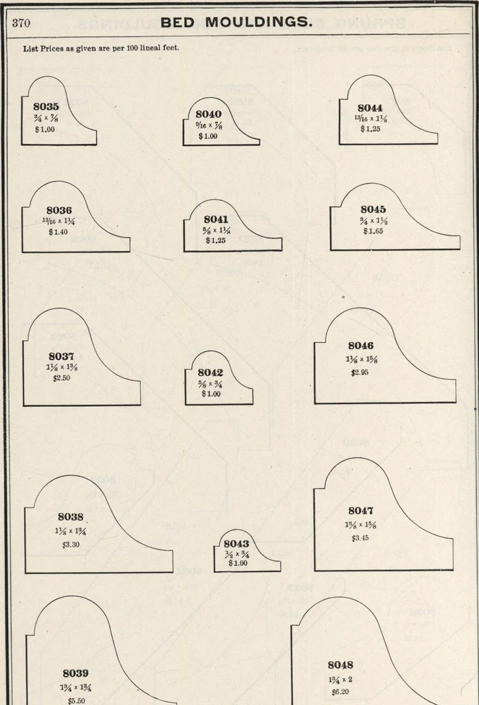 An illustration from Sash, doors, blinds, mouldings, and all kinds of millwork, 1904, leaf 373