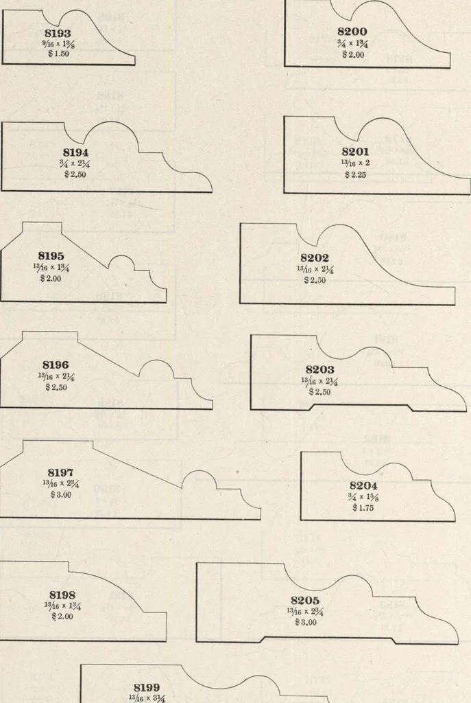 An illustration from Sash, doors, blinds, mouldings, and all kinds of millwork, 1904, leaf 383