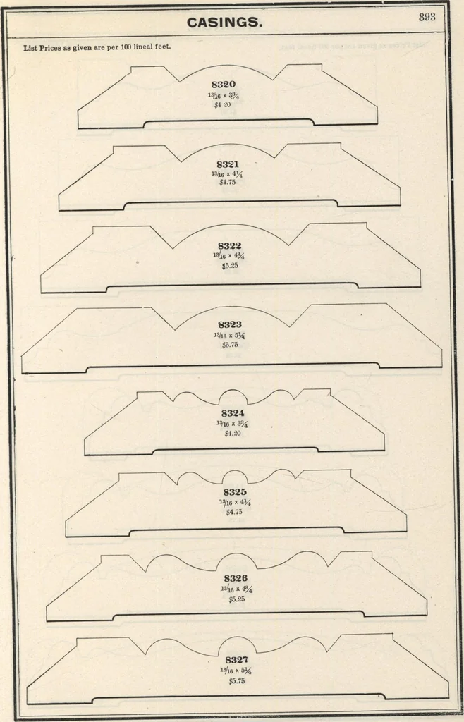 An illustration from Sash, doors, blinds, mouldings, and all kinds of millwork, 1904, leaf 396
