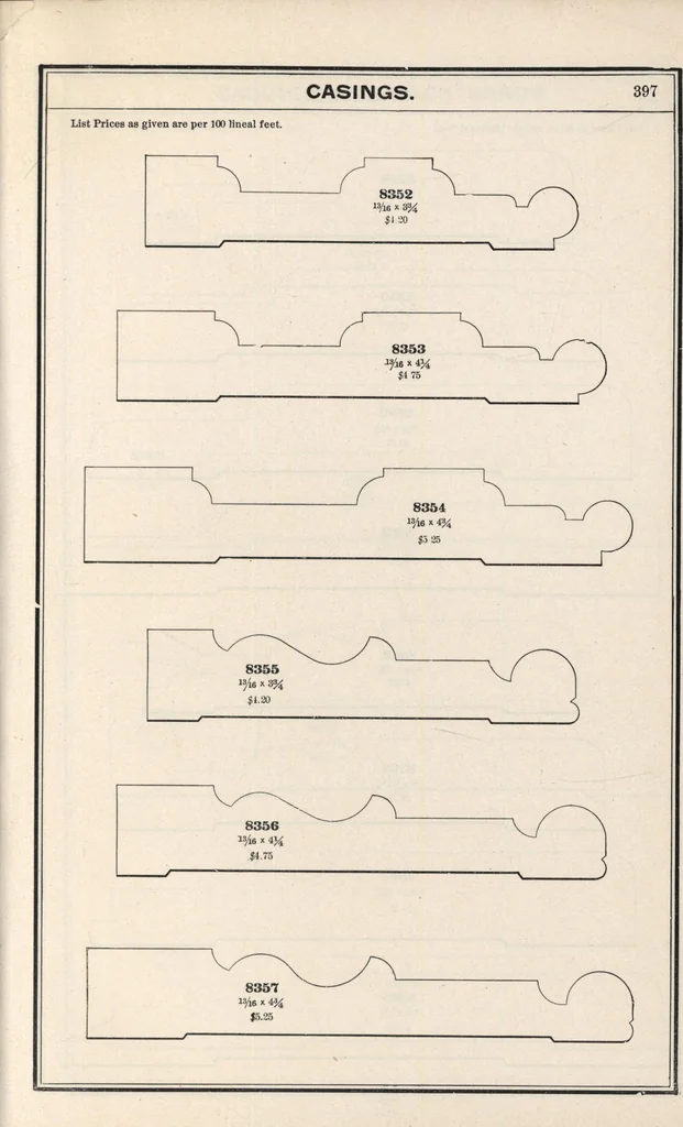 An illustration from Sash, doors, blinds, mouldings, and all kinds of millwork, 1904, leaf 400