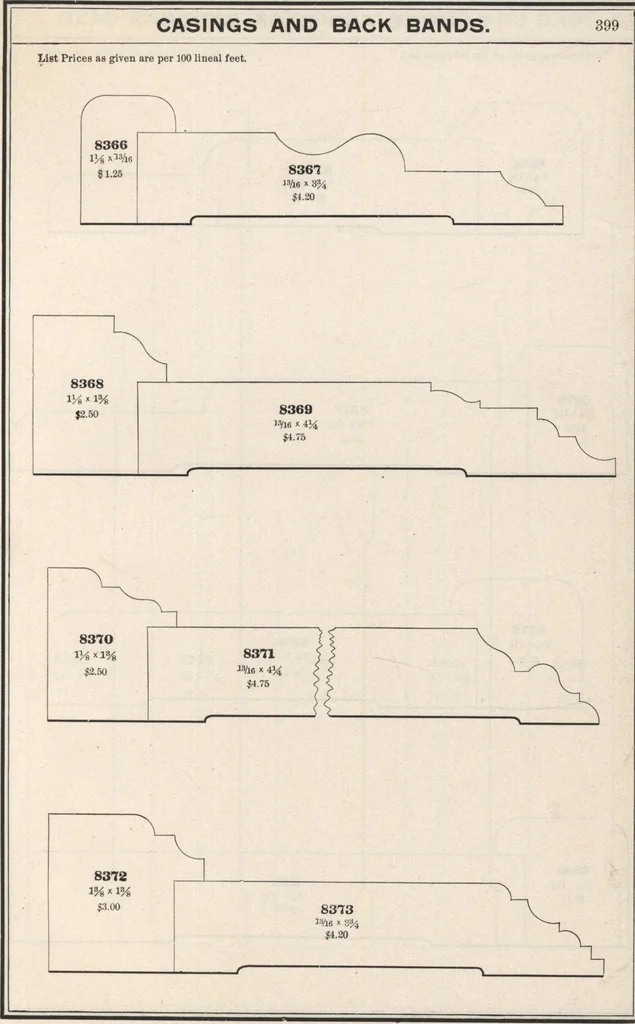 An illustration from Sash, doors, blinds, mouldings, and all kinds of millwork, 1904, leaf 402