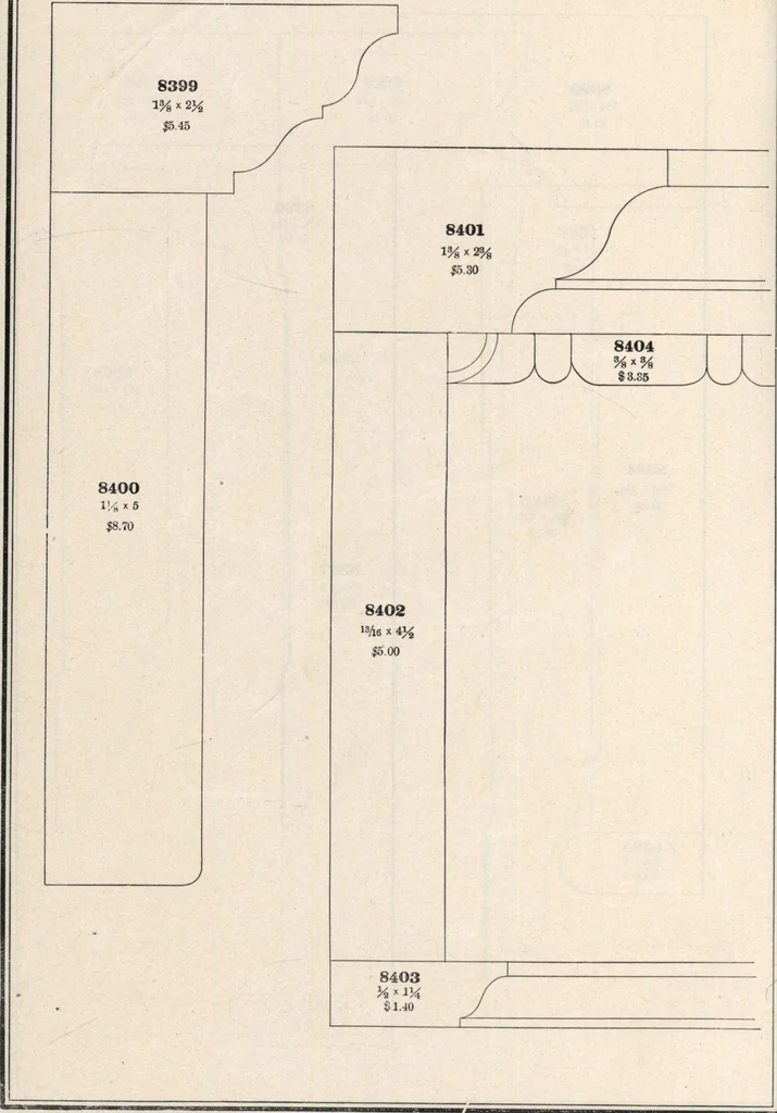 An illustration from Sash, doors, blinds, mouldings, and all kinds of millwork, 1904, leaf 407