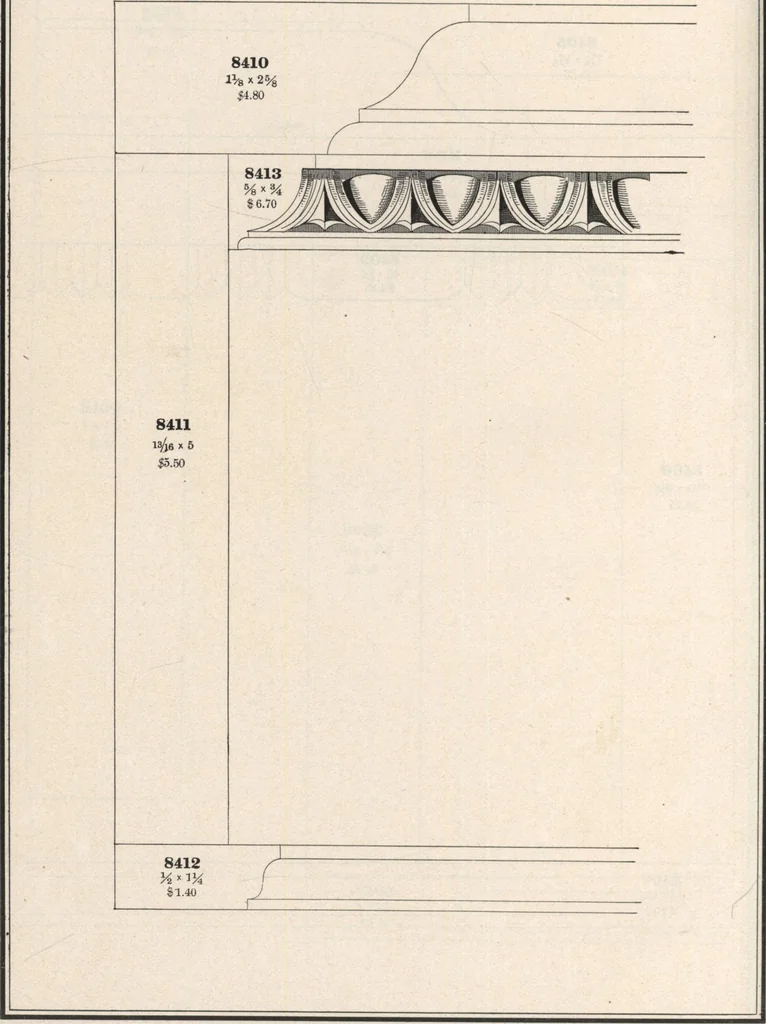 An illustration from Sash, doors, blinds, mouldings, and all kinds of millwork, 1904, leaf 409