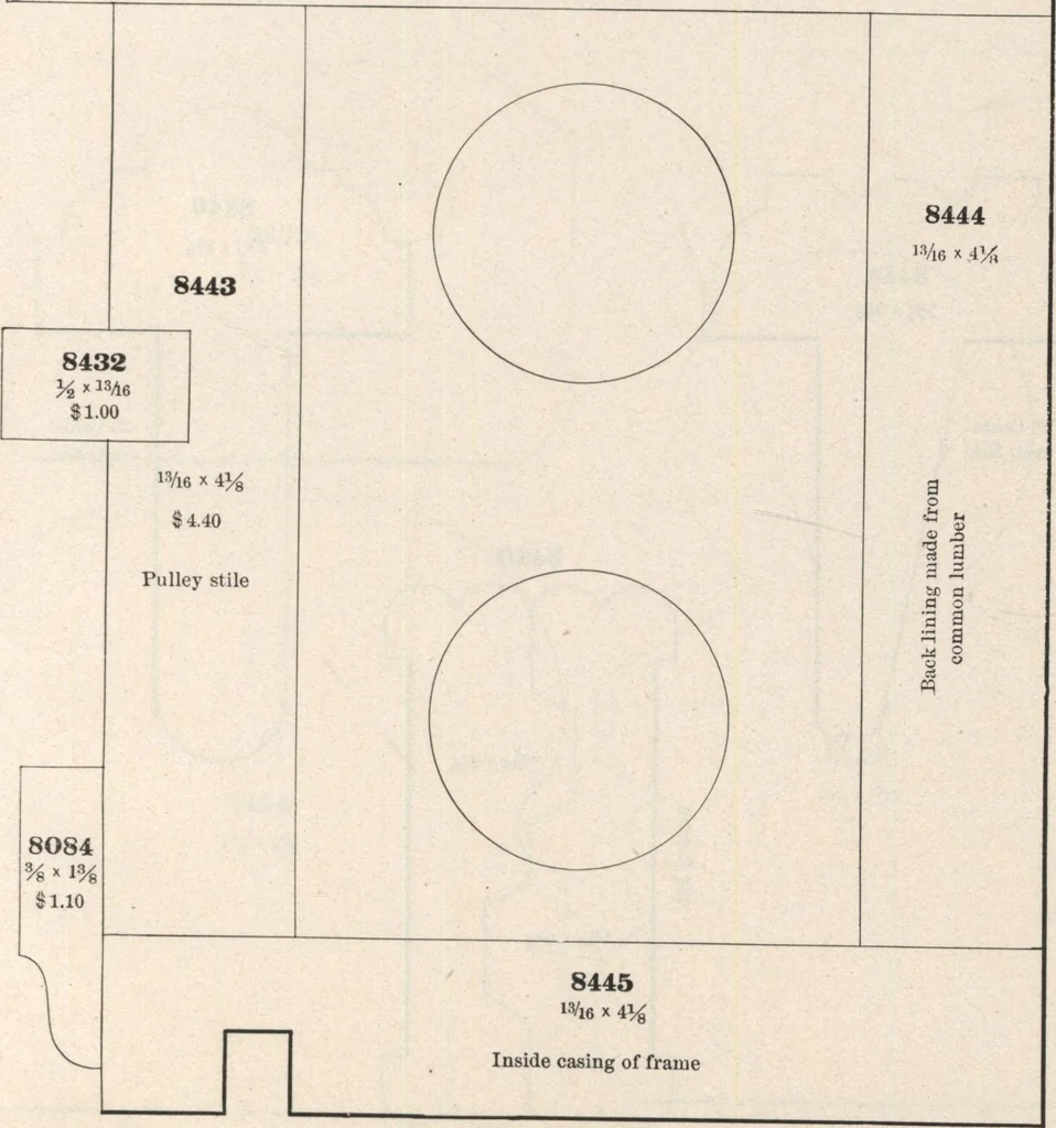 An illustration from Sash, doors, blinds, mouldings, and all kinds of millwork, 1904, leaf 414