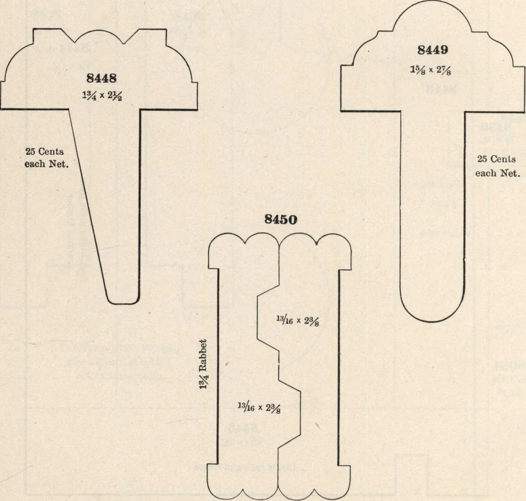 An illustration from Sash, doors, blinds, mouldings, and all kinds of millwork, 1904, leaf 415