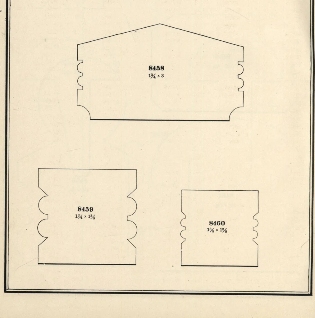 An illustration from Sash, doors, blinds, mouldings, and all kinds of millwork, 1904, leaf 417