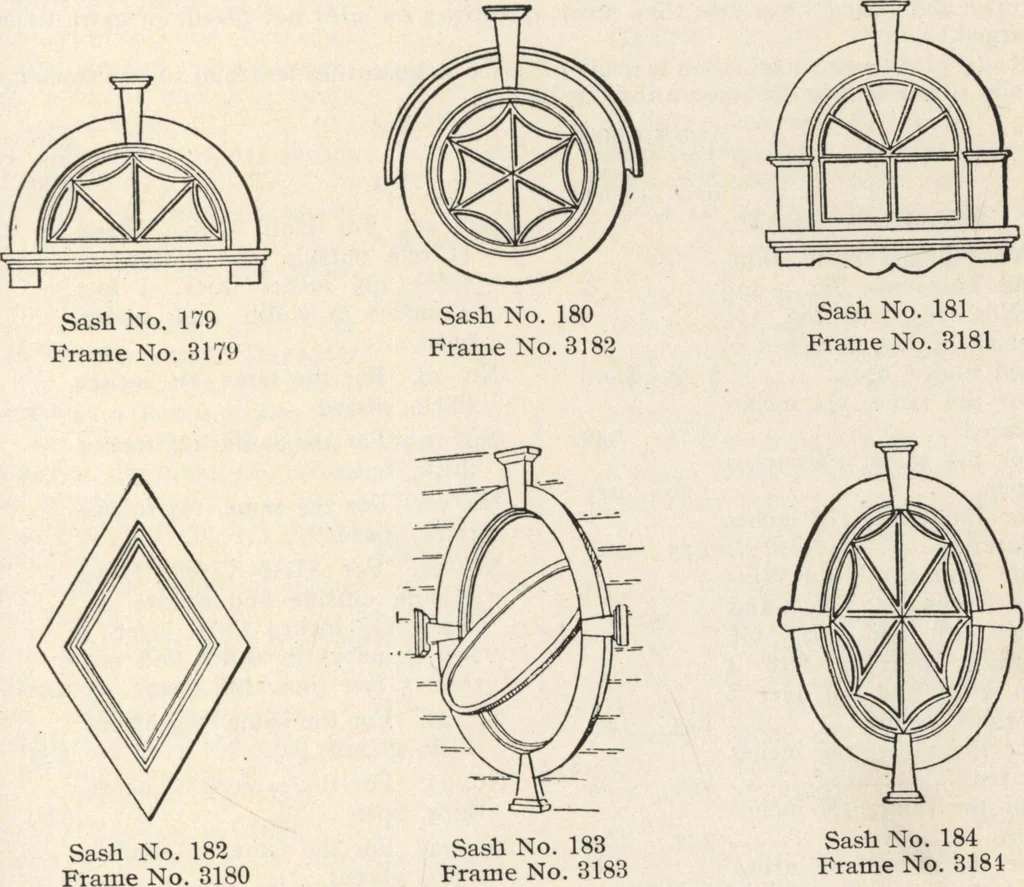 An illustration from Sash, doors, blinds, mouldings, and all kinds of millwork, 1904, leaf 46