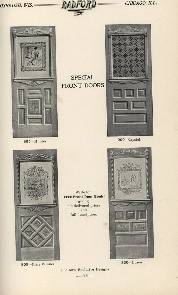 An illustration from Sash, doors, blinds, mouldings, and all kinds of millwork, 1904, leaf 78