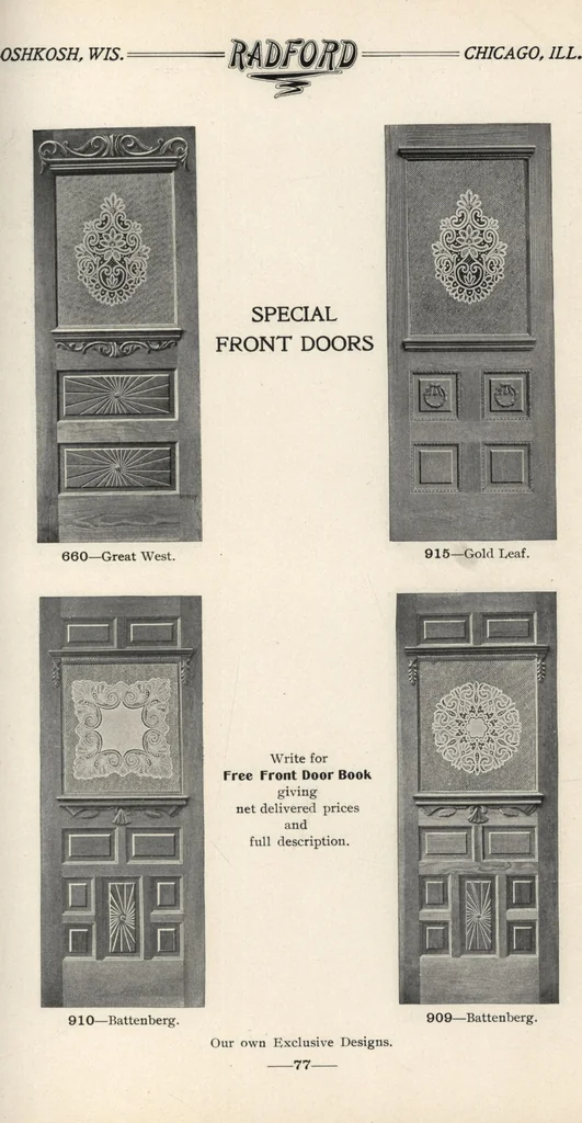 An illustration from Sash, doors, blinds, mouldings, and all kinds of millwork, 1904, leaf 80