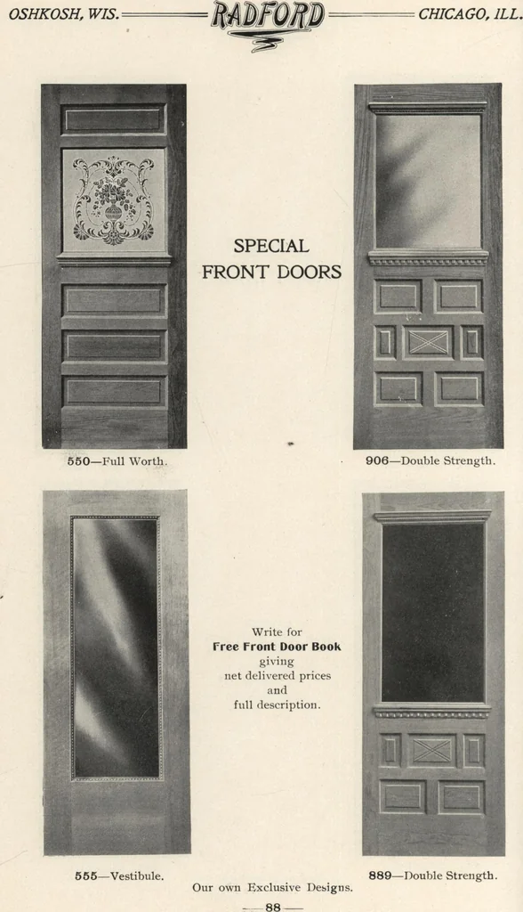 An illustration from Sash, doors, blinds, mouldings, and all kinds of millwork, 1904, leaf 91