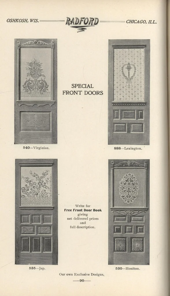 An illustration from Sash, doors, blinds, mouldings, and all kinds of millwork, 1904, leaf 93