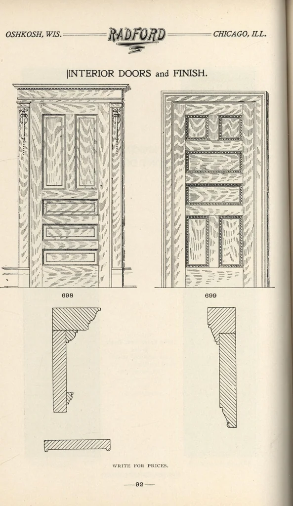 An illustration from Sash, doors, blinds, mouldings, and all kinds of millwork, 1904, leaf 95