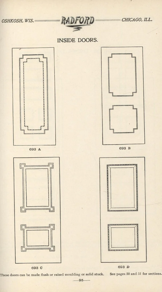 An illustration from Sash, doors, blinds, mouldings, and all kinds of millwork, 1904, leaf 98