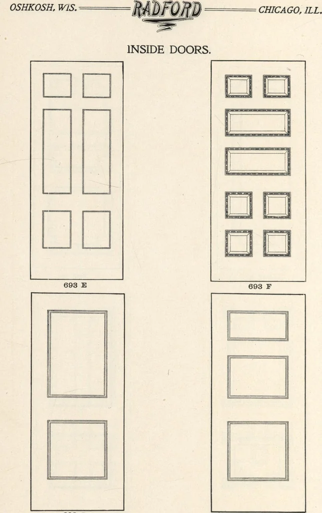 An illustration from Sash, doors, blinds, mouldings, and all kinds of millwork, 1904, leaf 99