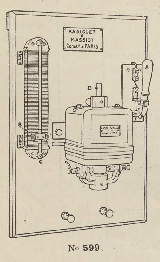 An illustration from Catalogue Général No 89 des Appareils et Accessoires usités en projection: IVe Partie Cinématographie, 1910, leaf 17