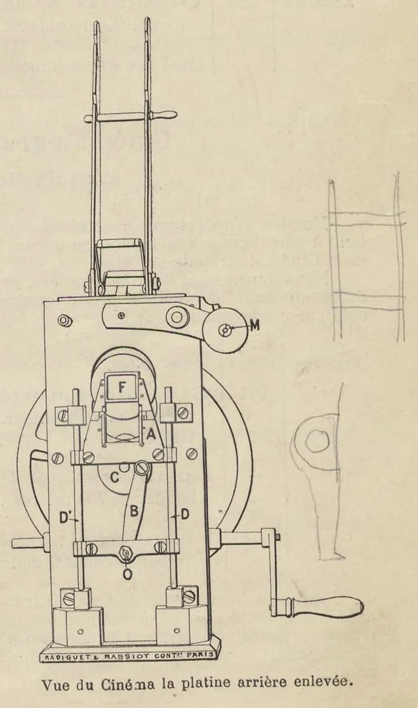 An illustration from Catalogue Général No 89 des Appareils et Accessoires usités en projection: IVe Partie Cinématographie, 1910, leaf 8