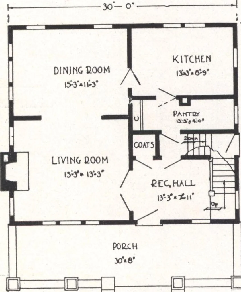 An illustration from Bennett better-built, ready-cut homes, catalog no. 21, 1922, leaf 13