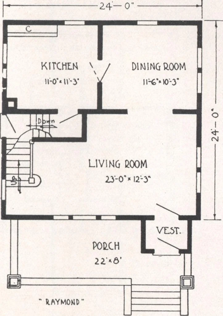 An illustration from Bennett better-built, ready-cut homes, catalog no. 21, 1922, leaf 18