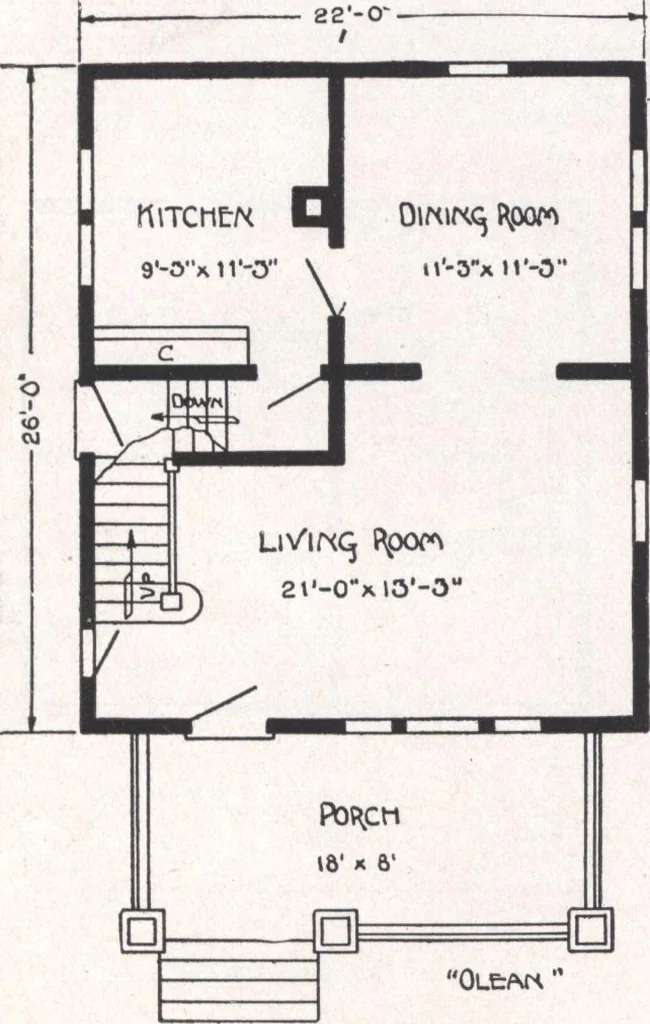 An illustration from Bennett better-built, ready-cut homes, catalog no. 21, 1922, leaf 45