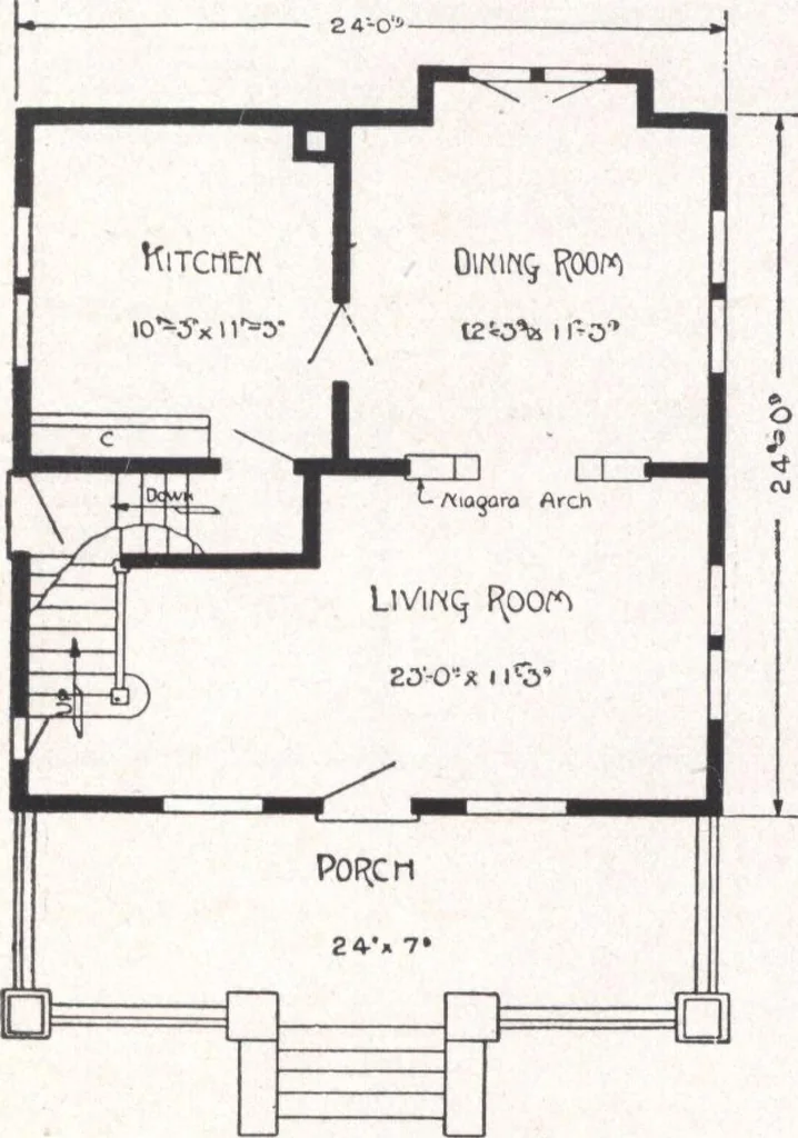 An illustration from Bennett better-built, ready-cut homes, catalog no. 21, 1922, leaf 49