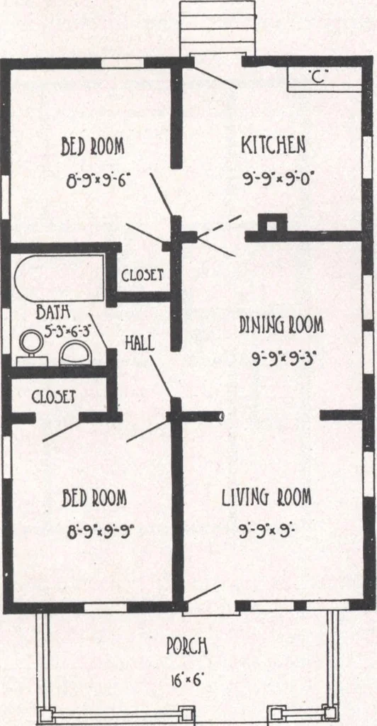 An illustration from Bennett better-built, ready-cut homes, catalog no. 21, 1922, leaf 54