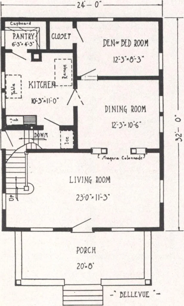 An illustration from Bennett better-built, ready-cut homes, catalog no. 21, 1922, leaf 55