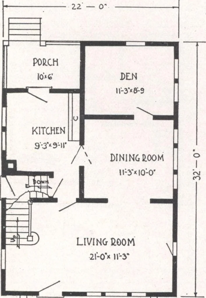 An illustration from Bennett better-built, ready-cut homes, catalog no. 21, 1922, leaf 57