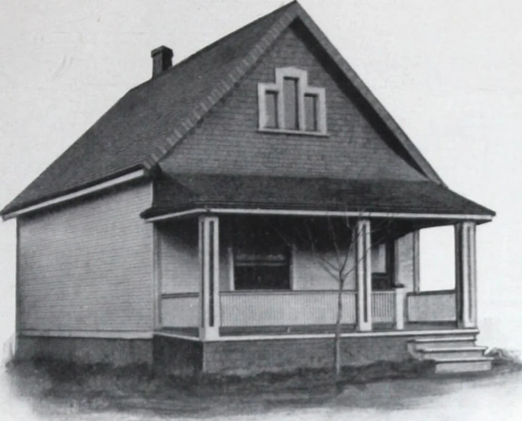 An illustration from Readi-cut houses (frame or brick veneer) : substantial, warm, comfortable, attractive : manufactured in our mills in Toronto, Ottawa, Vancouver ..., 1915, leaf 18