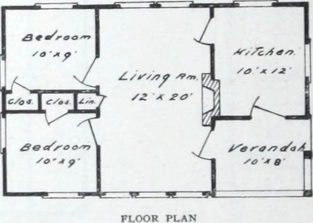 An illustration from Readi-cut houses (frame or brick veneer) : substantial, warm, comfortable, attractive : manufactured in our mills in Toronto, Ottawa, Vancouver ..., 1915, leaf 19