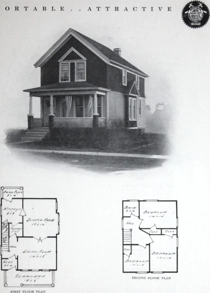 An illustration from Readi-cut houses (frame or brick veneer) : substantial, warm, comfortable, attractive : manufactured in our mills in Toronto, Ottawa, Vancouver ..., 1915, leaf 20