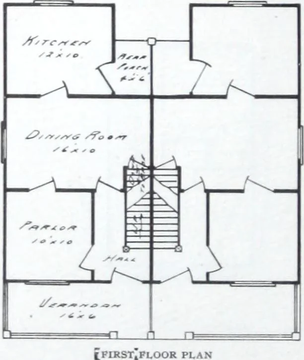 An illustration from Readi-cut houses (frame or brick veneer) : substantial, warm, comfortable, attractive : manufactured in our mills in Toronto, Ottawa, Vancouver ..., 1915, leaf 23