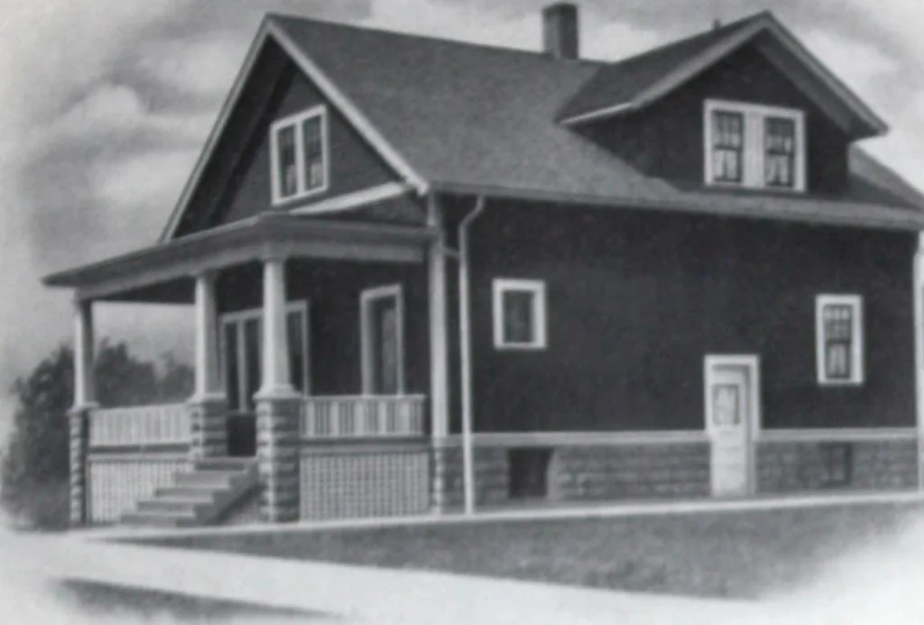 An illustration from Readi-cut houses (frame or brick veneer) : substantial, warm, comfortable, attractive : manufactured in our mills in Toronto, Ottawa, Vancouver ..., 1915, leaf 24