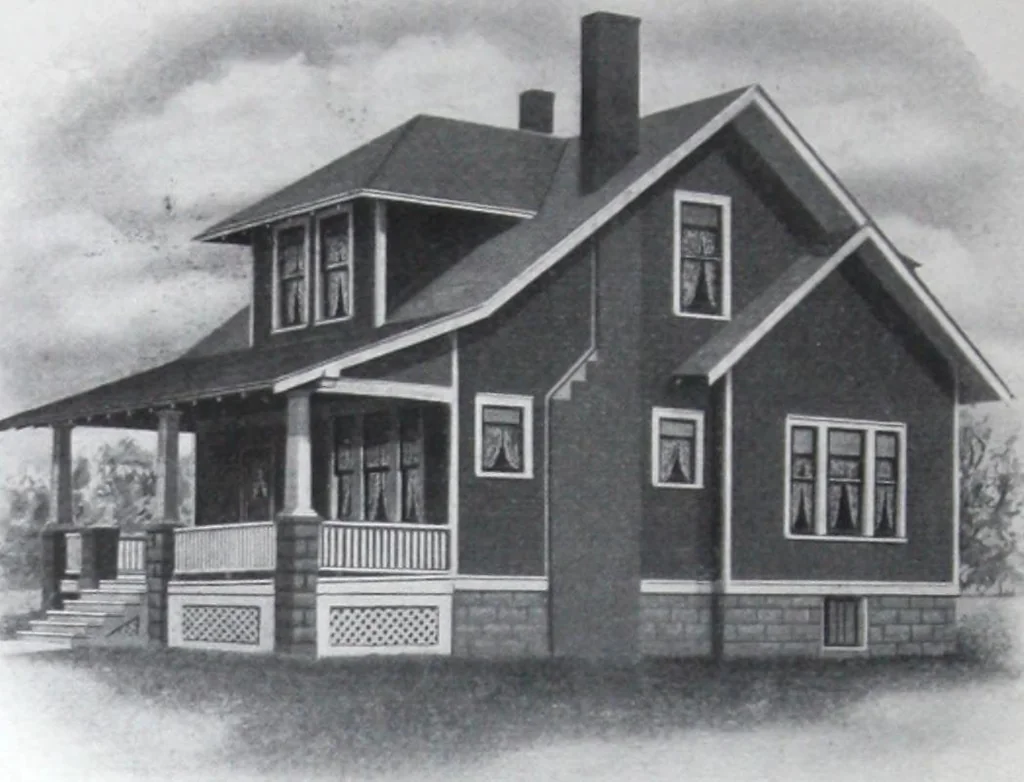 An illustration from Readi-cut houses (frame or brick veneer) : substantial, warm, comfortable, attractive : manufactured in our mills in Toronto, Ottawa, Vancouver ..., 1915, leaf 25