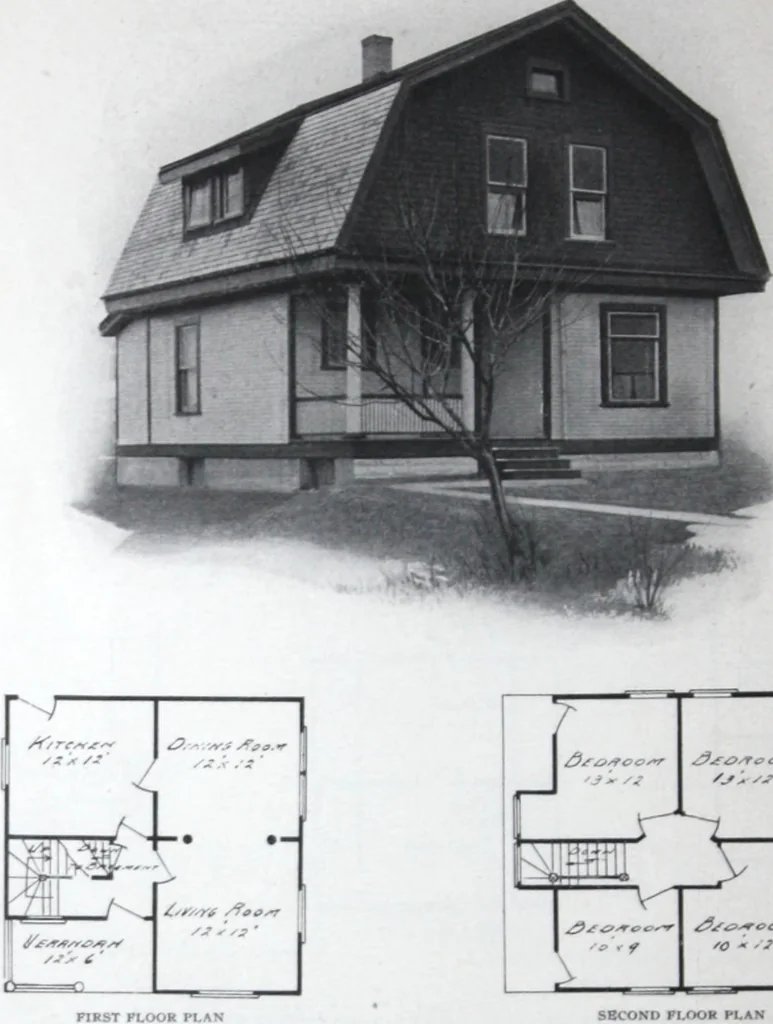 An illustration from Readi-cut houses (frame or brick veneer) : substantial, warm, comfortable, attractive : manufactured in our mills in Toronto, Ottawa, Vancouver ..., 1915, leaf 27