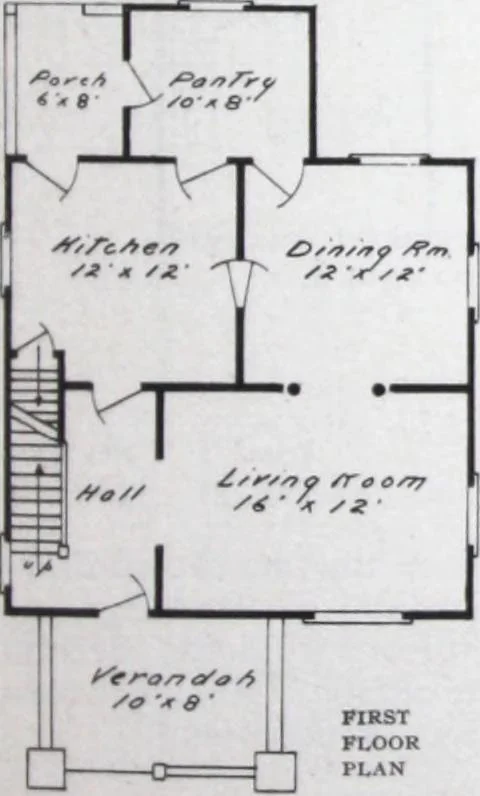 An illustration from Readi-cut houses (frame or brick veneer) : substantial, warm, comfortable, attractive : manufactured in our mills in Toronto, Ottawa, Vancouver ..., 1915, leaf 34