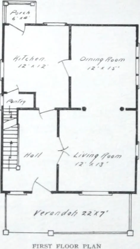 An illustration from Readi-cut houses (frame or brick veneer) : substantial, warm, comfortable, attractive : manufactured in our mills in Toronto, Ottawa, Vancouver ..., 1915, leaf 35