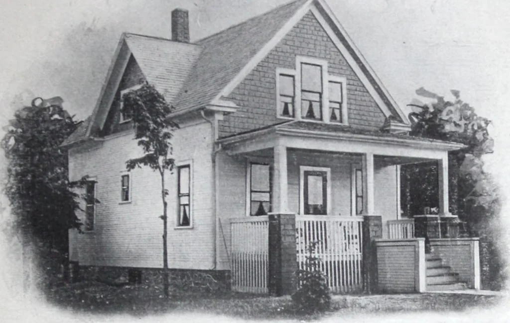 An illustration from Readi-cut houses (frame or brick veneer) : substantial, warm, comfortable, attractive : manufactured in our mills in Toronto, Ottawa, Vancouver ..., 1915, leaf 36