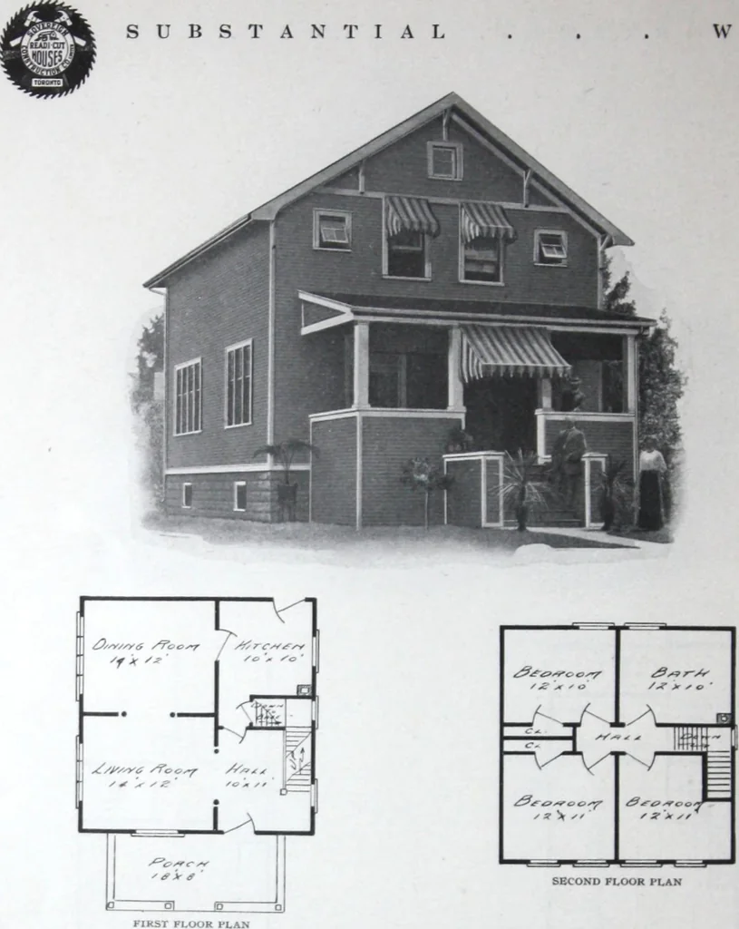 An illustration from Readi-cut houses (frame or brick veneer) : substantial, warm, comfortable, attractive : manufactured in our mills in Toronto, Ottawa, Vancouver ..., 1915, leaf 37