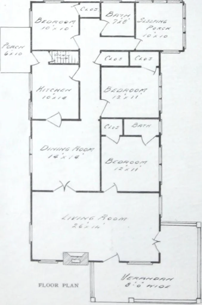 An illustration from Readi-cut houses (frame or brick veneer) : substantial, warm, comfortable, attractive : manufactured in our mills in Toronto, Ottawa, Vancouver ..., 1915, leaf 43