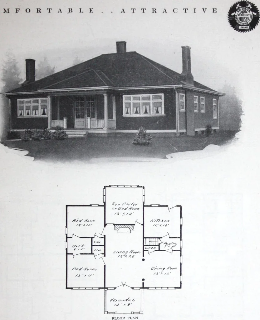 An illustration from Readi-cut houses (frame or brick veneer) : substantial, warm, comfortable, attractive : manufactured in our mills in Toronto, Ottawa, Vancouver ..., 1915, leaf 44