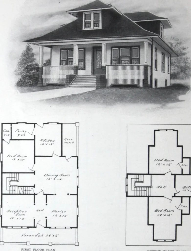 An illustration from Readi-cut houses (frame or brick veneer) : substantial, warm, comfortable, attractive : manufactured in our mills in Toronto, Ottawa, Vancouver ..., 1915, leaf 45