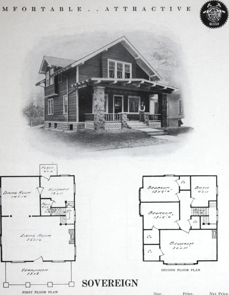 An illustration from Readi-cut houses (frame or brick veneer) : substantial, warm, comfortable, attractive : manufactured in our mills in Toronto, Ottawa, Vancouver ..., 1915, leaf 46