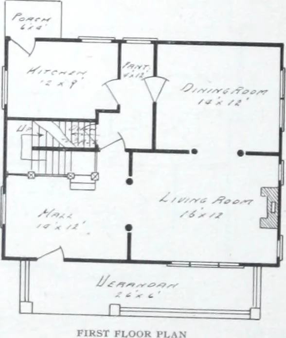 An illustration from Readi-cut houses (frame or brick veneer) : substantial, warm, comfortable, attractive : manufactured in our mills in Toronto, Ottawa, Vancouver ..., 1915, leaf 47